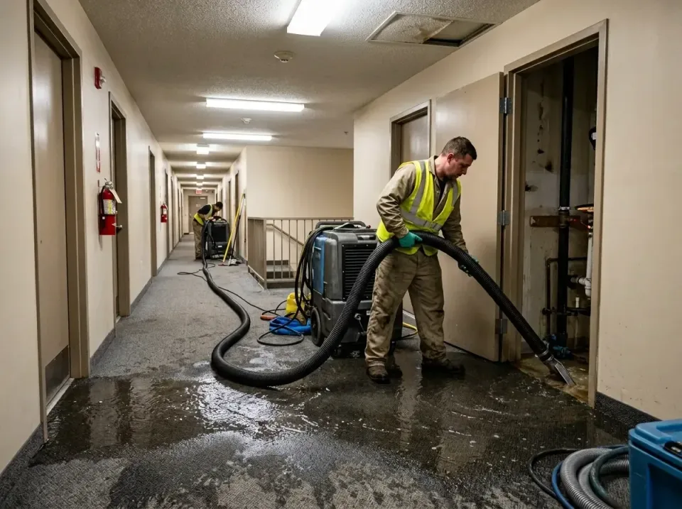 multi-unit-apartment-hallway-f-005 — frequently asked questions, Emergency Burst Pipe Water Extraction & Removal in Baiting…